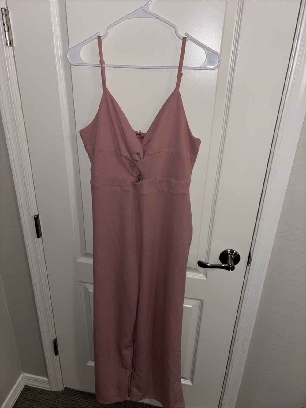 Blue Rain Dusty Rose Spaghetti Strap Jumpsuit - Size L